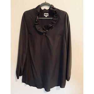 Mudpie Black Tunic w/ Ruffled Collar